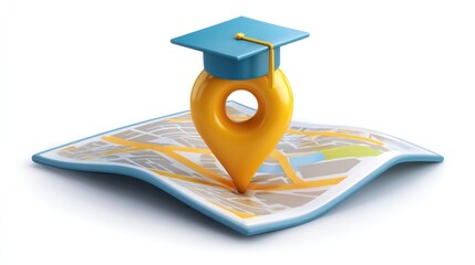 Educational location marker on a map