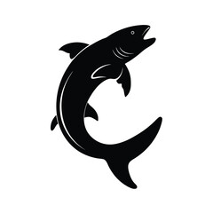 Large Shark Swimming Gracefully Silhouette