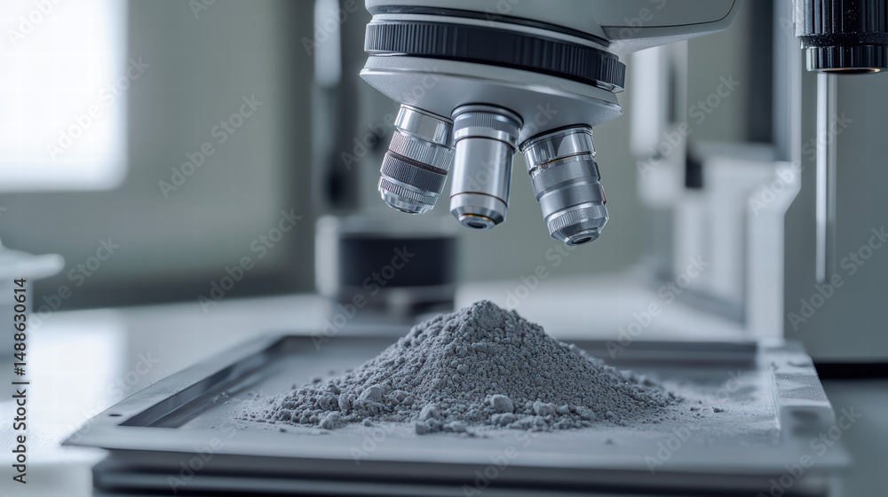Poster microscope study: capturing the precise details of scientific research with an intricate close-up of
