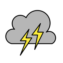 thunder cloud icon vector symbol of weather illustration