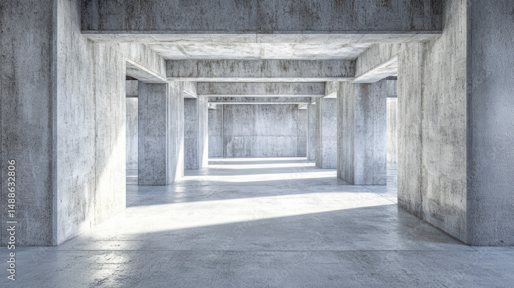 Poster geometric architecture: exploring the stark, yet captivating, simplicity of a concrete structure. th