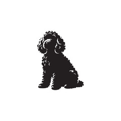 Charming Cockapoo Dog Silhouette Vector Illustration – Fluffy Hybrid Breed Clipart for Pet Lovers, Digital Download for Crafts, T-Shirts, Logos, Stickers, and Decor Projects
