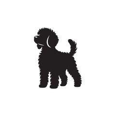 Charming Cockapoo Dog Silhouette Vector Illustration – Fluffy Hybrid Breed Clipart for Pet Lovers, Digital Download for Crafts, T-Shirts, Logos, Stickers, and Decor Projects
