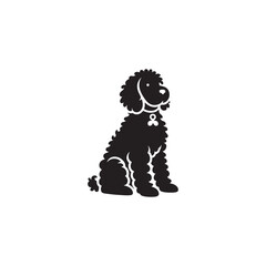Charming Cockapoo Dog Silhouette Vector Illustration – Fluffy Hybrid Breed Clipart for Pet Lovers, Digital Download for Crafts, T-Shirts, Logos, Stickers, and Decor Projects
