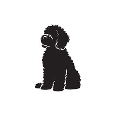 Charming Cockapoo Dog Silhouette Vector Illustration – Fluffy Hybrid Breed Clipart for Pet Lovers, Digital Download for Crafts, T-Shirts, Logos, Stickers, and Decor Projects
