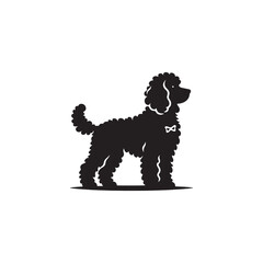 Charming Cockapoo Dog Silhouette Vector Illustration – Fluffy Hybrid Breed Clipart for Pet Lovers, Digital Download for Crafts, T-Shirts, Logos, Stickers, and Decor Projects

