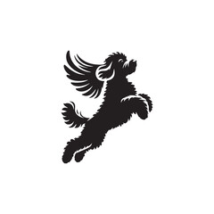 Charming Cockapoo Dog Silhouette Vector Illustration – Fluffy Hybrid Breed Clipart for Pet Lovers, Digital Download for Crafts, T-Shirts, Logos, Stickers, and Decor Projects
