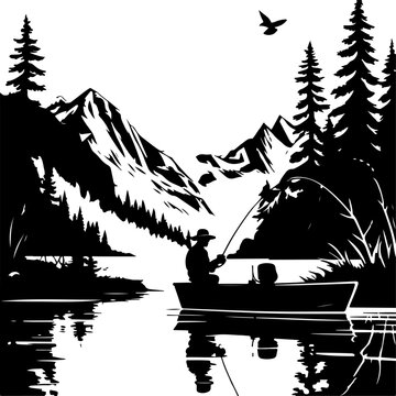 Fishing vector  Catch &ndash; Jumping Largemouth Bass Artwork"
