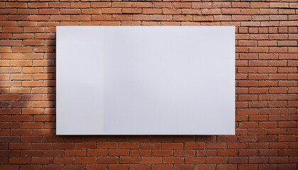 blank white wheatpaste paper poster mockup on brick wall
