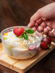 yogurt with strawberry salad