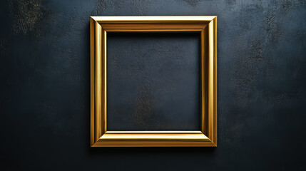 Elegant Golden Frame: A meticulously crafted gold frame, embodying timeless elegance and sophistication, rests against a subtly textured, deep-toned backdrop.