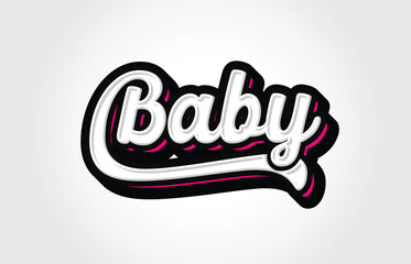 Baby Hand Lettering Typography Vector Template