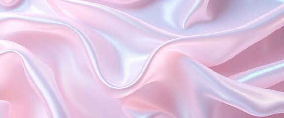 Fototapeta premium Soft pastel iridescent fabric flows in ethereal waves, creating a dreamy, weightless texture, silk, abstract