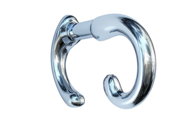 Polished Chrome Door Handle Beckons to New Beginnings an Invitation Gleaming Against the Dark on transparent background