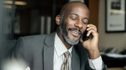 lack businessman talking on phone about work - Powered by Adobe