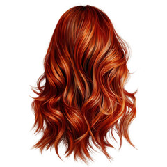 Fototapeta premium Fiery red artistic hair illustration with dynamic waves and dark background