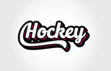 Hockey Hand Lettering Calligraphy Typography Graffiti Template