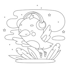 Hand drawn coloring book illustration	
