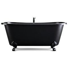 black bathtub isolated on transparent background