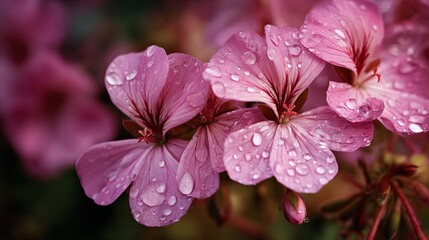 Obraz premium Pink Flowers: Close-up Macro Photography of Delicate Blossoms