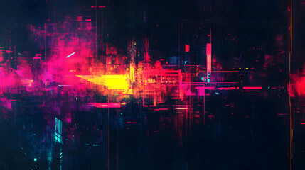 Obraz premium Abstract Digital Art with Bright Colors and Geometric Patterns