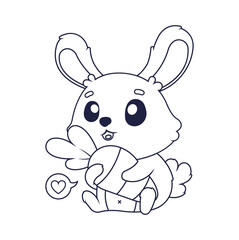 Hand drawn coloring book illustration	
