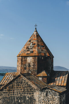 old church monastery by the sevan lake in armenia stone 