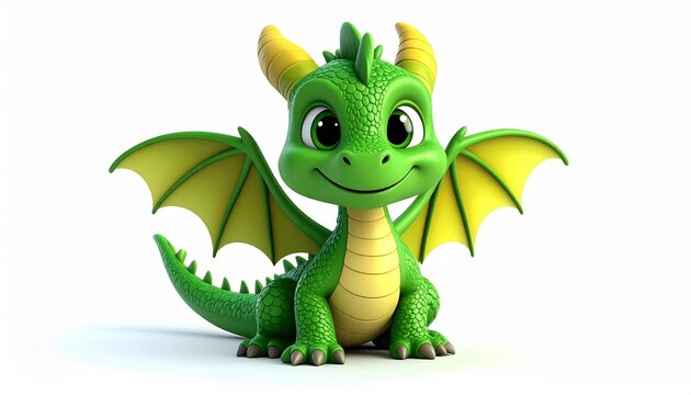 Adorable cartoon dragon illustration