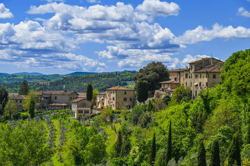 Aussicht auf H&auml;ser in San Gimignano (Toskana)