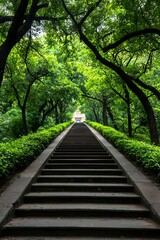 Fototapeta premium Park Steps Leading to a Building