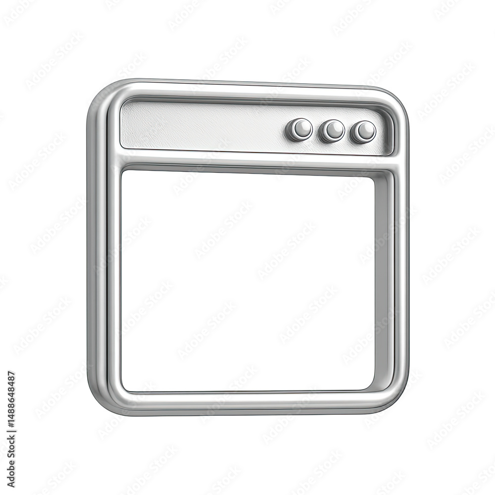 Poster metallic browser window interface icon