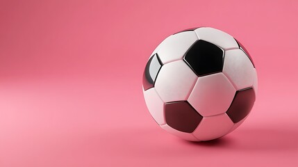 Naklejka premium Soccer ball on a pink background. 3d render illustration.