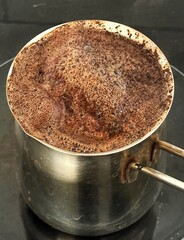 coffee in a pot. Drink, shop.