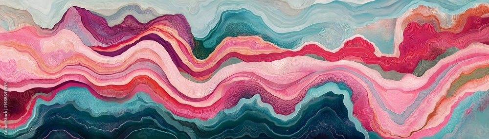 Poster abstract design with flowing color patterns.