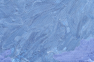 Blue textured abstract art with brushstrokes in various shades and patterns.