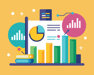 Obraz premium Finance Report Vector Chart