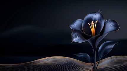 Dark, elegant flower on a textured backdrop