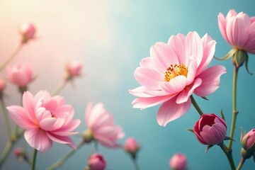 Delicate floral motif, pastel hues, soft focus , textile, beauty, wallpaper