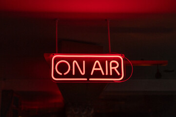Red neon 'On Air' sign