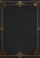 Minimal black background with thin golden border, ideal for luxury, royal, dark fantasy, and card design.

