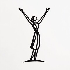 abstract female figure with arms raised