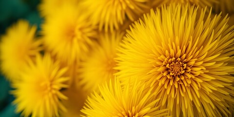 Obraz premium Yellow Dandelion Blossoms, Detailed Surface Pattern