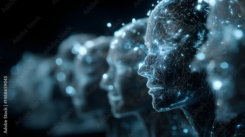 Aufkleber digital consciousness: the mesmerizing allure of artificial intelligence is unveiled through a strik