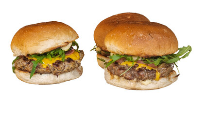 hamburger burger arucola cheese beef meat