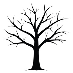 Obraz premium bare-tree-winter-silhouette-on-white-background-- (5).eps