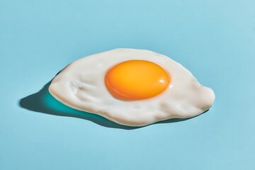 Sunny side up on blue background