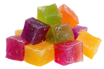 Vibrant Colorful Cubes of Delicious Turkish Delight Candy
