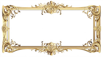 3D gold frame with 20mm border, ideal for luxury cards, festive invitations, and premium designs.

