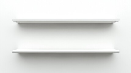 Perfectly crafted white shelves provide functional decor in minimalistic settings.