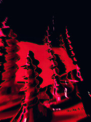 Abstract red and black glitch art